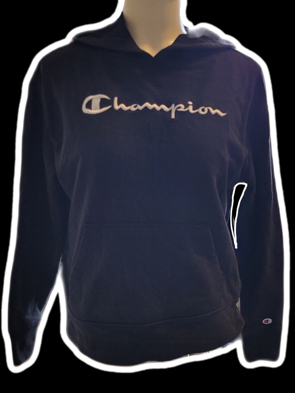 black 2010s champion hoodie ˚˖𓍢ִ໋❀